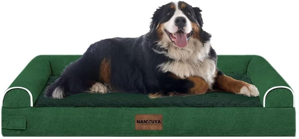NANUYA Orthopedic Dog Bed for Jumbo Dogs, 53 x 42 Inch, Emerald