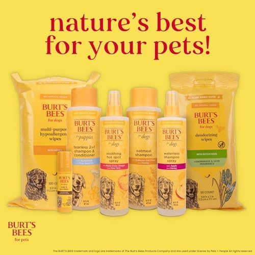 Burts Bees for Pets Gentle Cleansing Puppy Wipes, Buttermilk, 50 Count