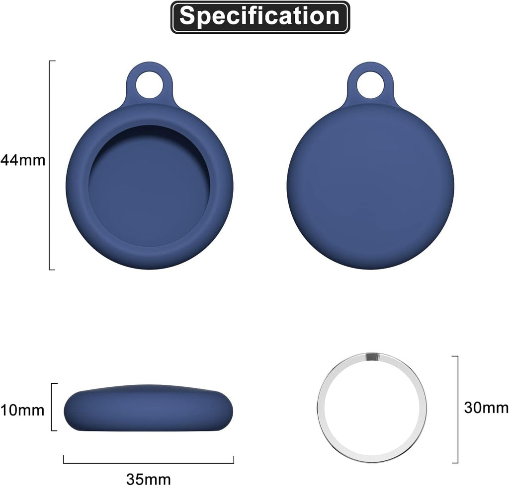 Oakxco for Airtag Keychain Silicone, Airtag Holder with Key Ring, Air Tag Cover Cute Accessories for Kids, Luggage, Car Dog Collar, Car, Compatible with Apple Airtag Case Waterproof Tracker, Navy Blue