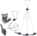 Kalimdor Interactive Cat Feather Toys,Retractable Teaser Toy ，Hanging Interactive Toys for Indoor Cats Kitten Play Chase Exercise, Kitten Mental Exercise Toys (2 Pack)