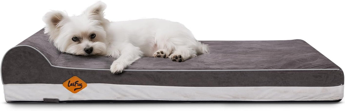 Laifug Orthopedic Dog Bed, Grey 34''x22''x5.5'', Memory Foam