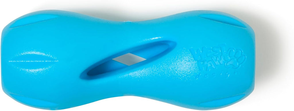 WEST PAW Qwizl Durable Zogoflex Dog Puzzle Toy for Mental Stimulation, and Enrichment - Treat Dispensing for Bully Sticks and Dental Sticks - Dishwasher Safe - Made in USA - Small - Aqua
