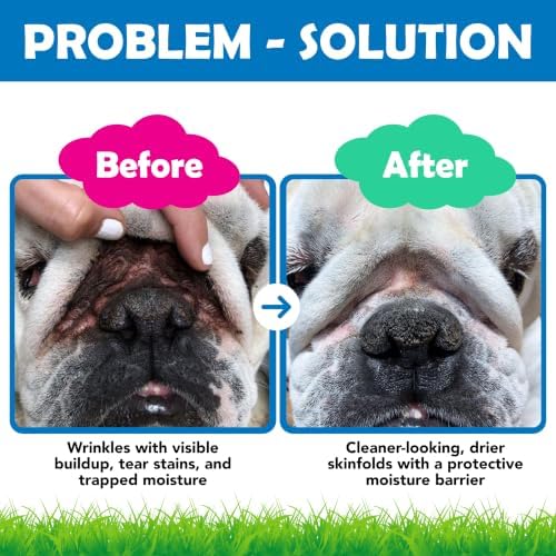 Squishface Wrinkle Wipes – 5”x7” Large Dog Wipes - Deodorizing, Tear Stain Remover – Great for English Bulldog, Pugs, Frenchie, Bulldogs, French Bulldogs & Any Breed! (80 Count) (Pack of 2)