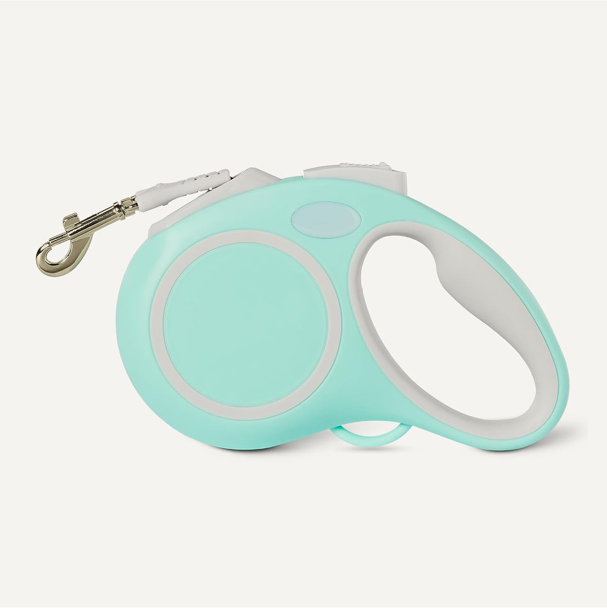 Amazon Basics Retractable Dog Leash, Double-Sided Reflective, Ergonomic Handle, Quick-Lock, 16.4 ft, 33 lb, Size S, Blue