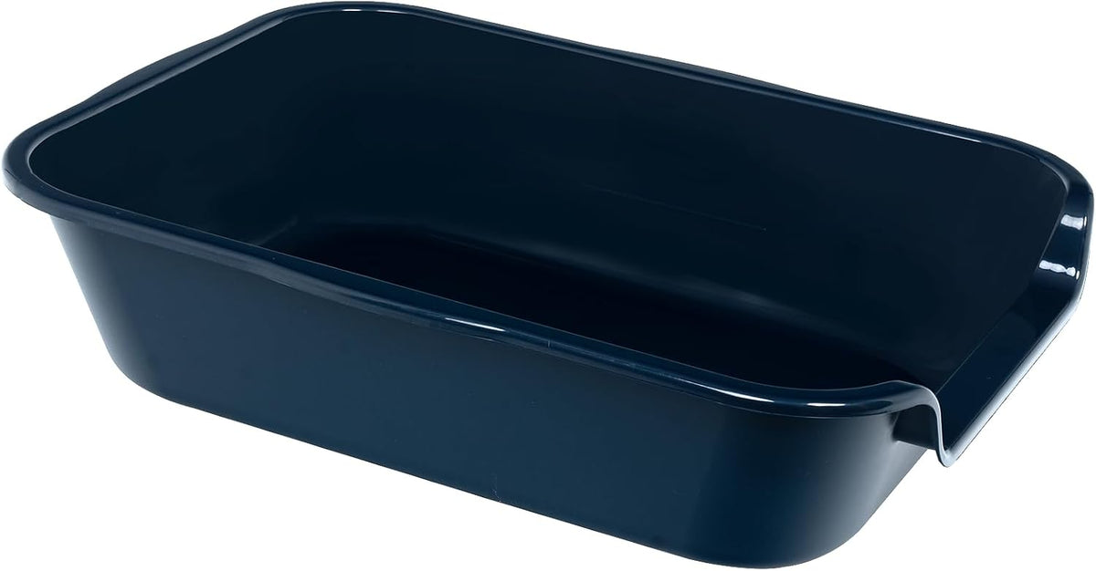Extra Large Low Entry ABS Cat Litter Box, Dark Blue, 20" L x 15.5" W, 1 Pack