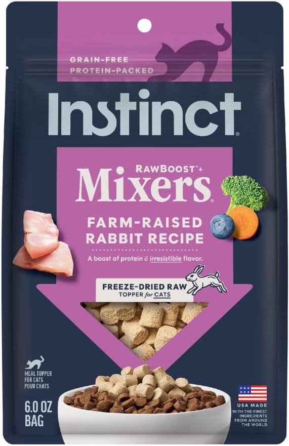 Instinct Freeze Dried Mixers, Cat Food Toppers, Rabbit, 6 oz. Bag