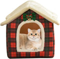 Christmas Cat Tent Cat Bed Cave(Christmas Plaid, L (20.5 X 17 X 19.7 Inch))