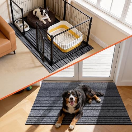 Mat for Under Dog Crate，Pad Dog Crate Mat Liner Floor Protector Washable Absorb Non-Slip Waterproof for Kennel Training, Protects Floors Easy Clean Cuttable