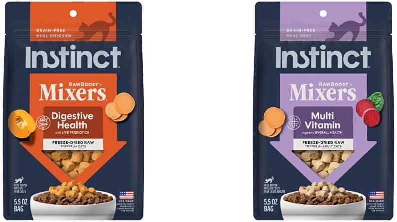 Instinct Freeze Dried Mixers, Cat Food Toppers, Digestive Health + Multivitamin Adults, 5.5 oz