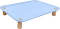 Large Elevated Cat & Dog Bowl Stand,3 inch Height Raised Feeder Compatible with Most Automatic Pet Feeders & Water Fountains, Anti-Slip & Spill-Proof Large Pet Food Tray,17 x 12 Inches (Blue)