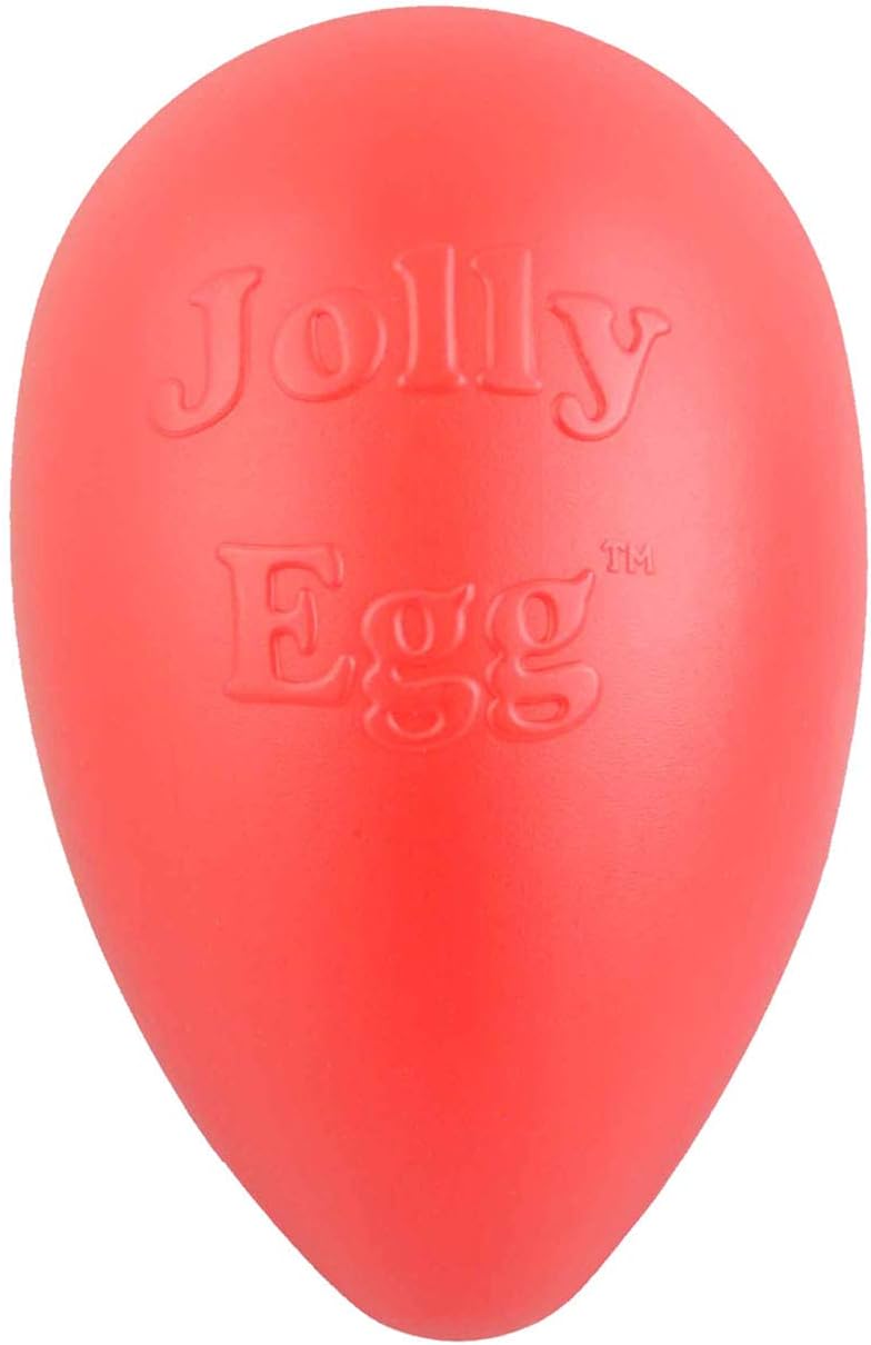 Jolly Pets Jolly Egg Dog Toy, 8 Inches/Medium, Red (JE08 RD)
