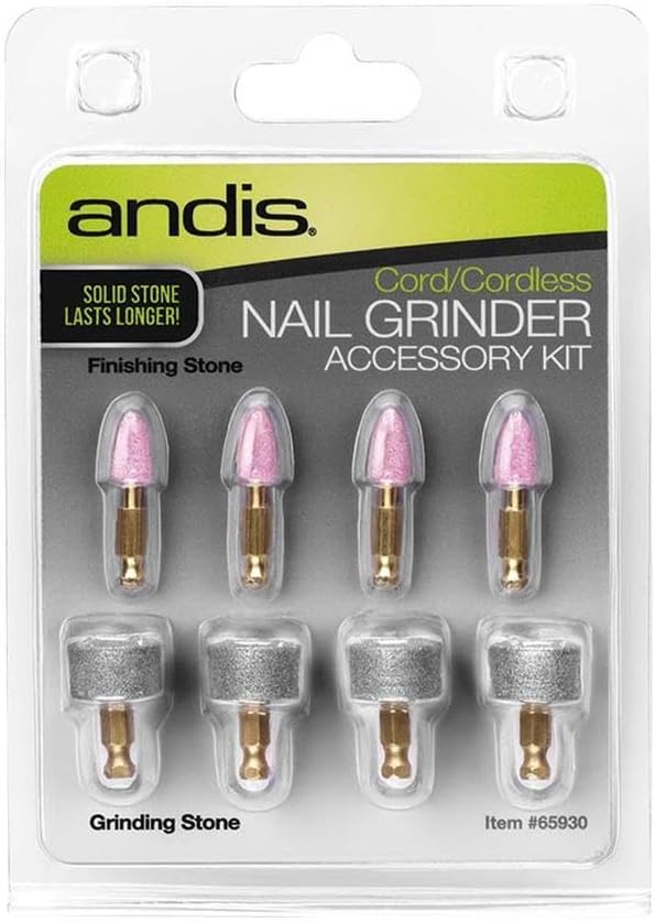 Andis Professional Animal Nail Grinder with Grinding Stones and Premium Finishing Stones 