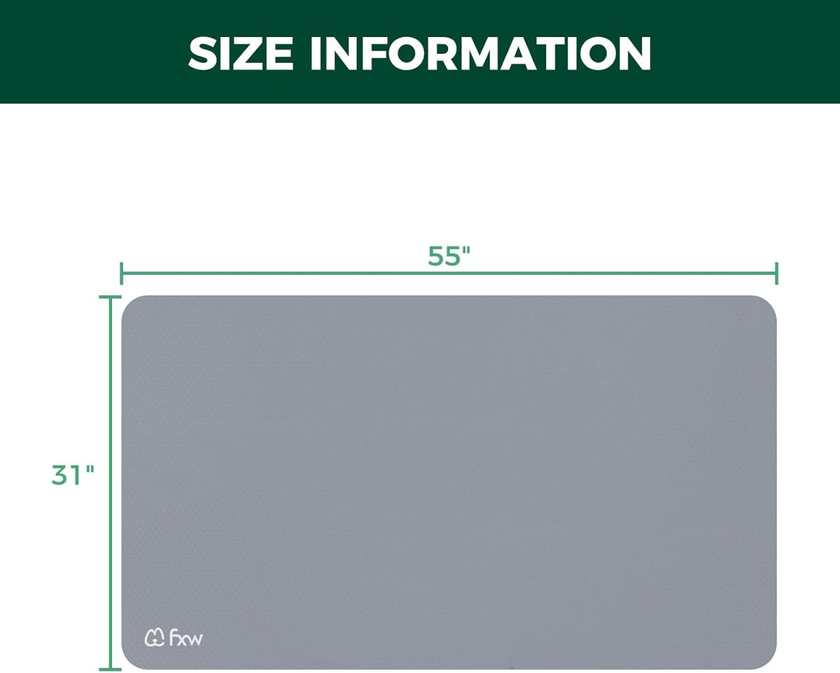 FXW Floor Protector Mat, Waterproof PVC, 55" x 31", Gray