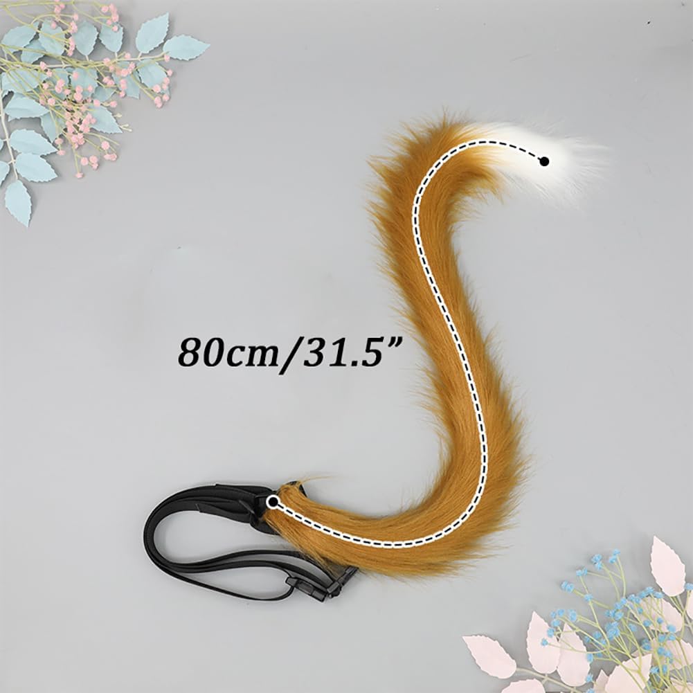 Cat Tail Cosplay 31.5" Long Plush Animal Tail for Halloween Party Fancy Dress Costume Accessories