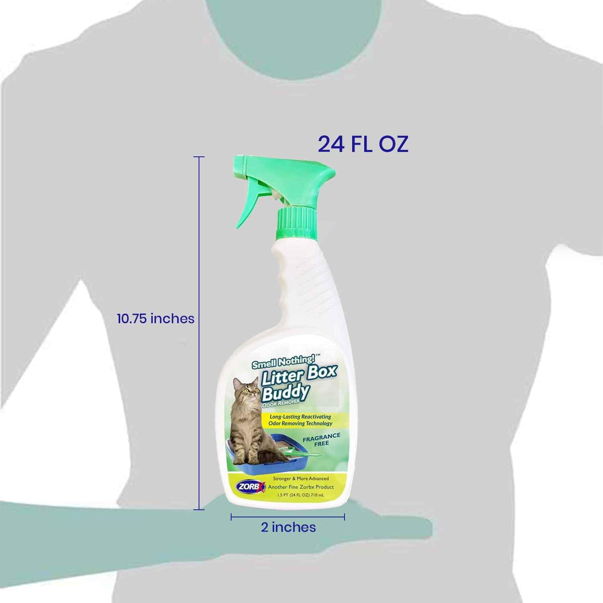 ZORBX Unscented Cat Litter Deodorizer Spray 24 Oz, Litter Box Deodorizer