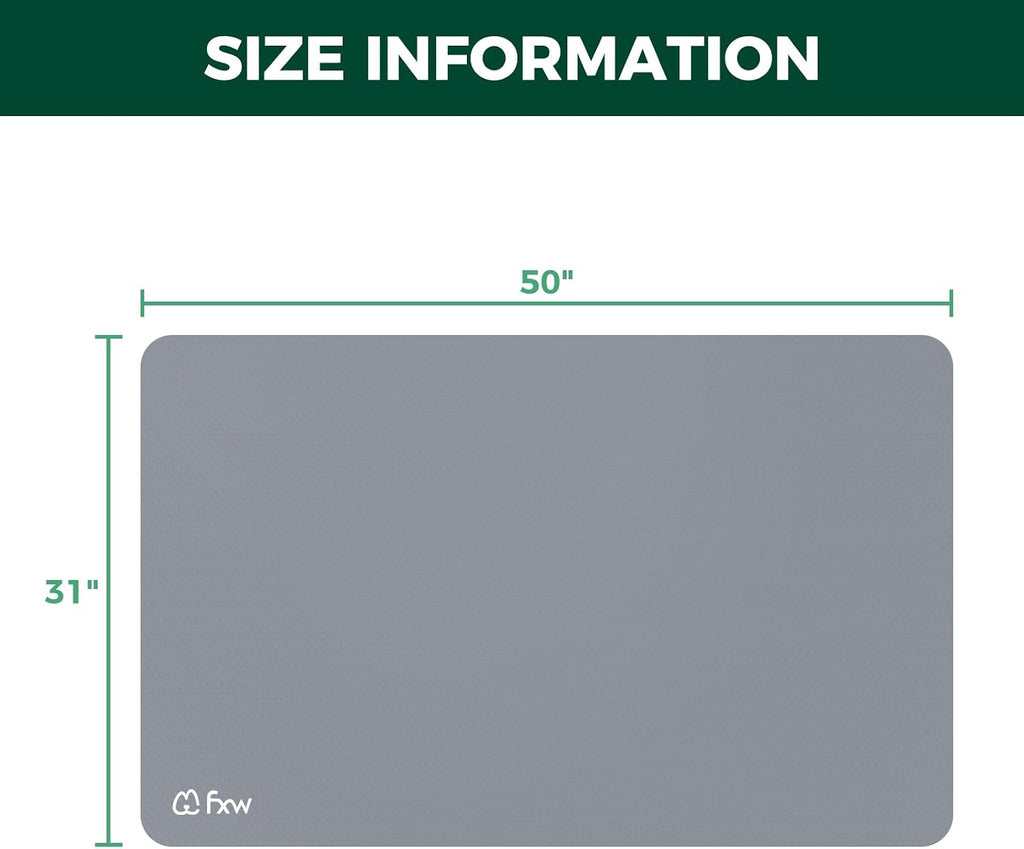 FXW Floor Protector Mat, Waterproof PVC, 50" x 31.5", Gray
