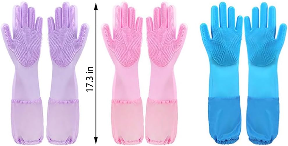Pet Grooming Glove, Gentle Dog Bathing Shampoo Brush Massage Mitt, Deshedding for Dogs Cats Rabbits Horses 2-Pack (Gray)
