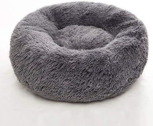 Plush Calming Donut Dog Bed for Small to Medium Dogs, 28 Inch Round Pet Bed