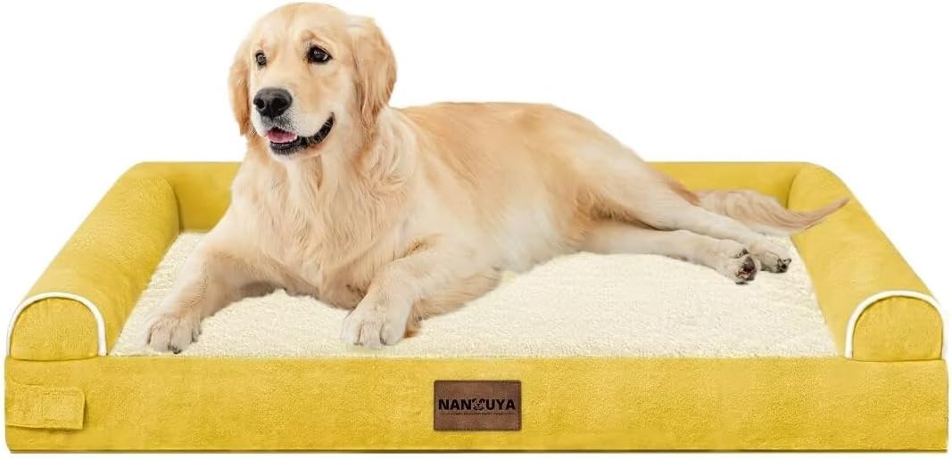 NANUYA Orthopedic Dog Bed for Large Dogs, 36 x 27 Inch, Ginger