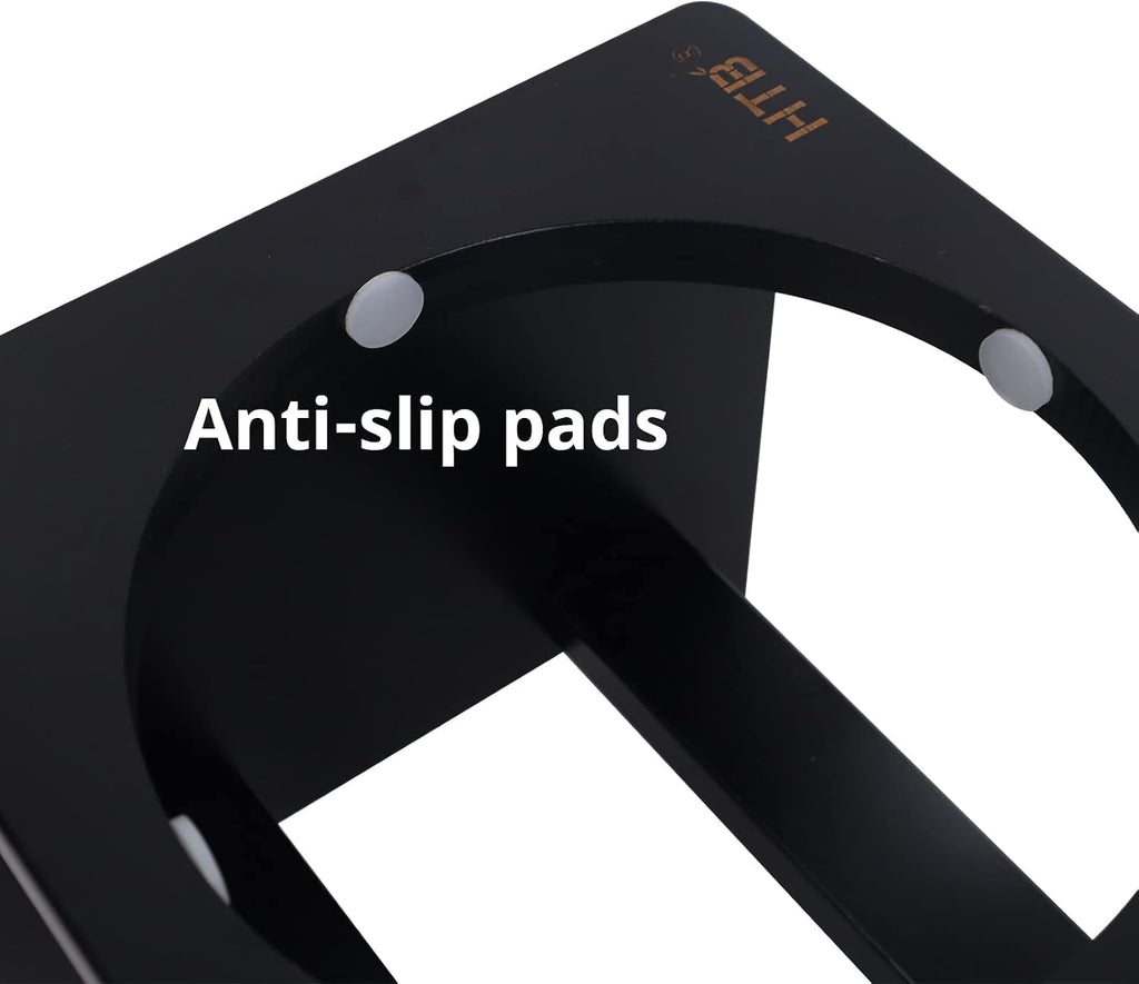HTB Elevated Dog Bowl Stand with 2 Stainless Steel Bowls-7" H Medium Black | Raised Dog Bowl Stand, 7"tall, 29 Oz Bowls, for Medium Sized Dogs, Pet-safe, Solid Bamboo