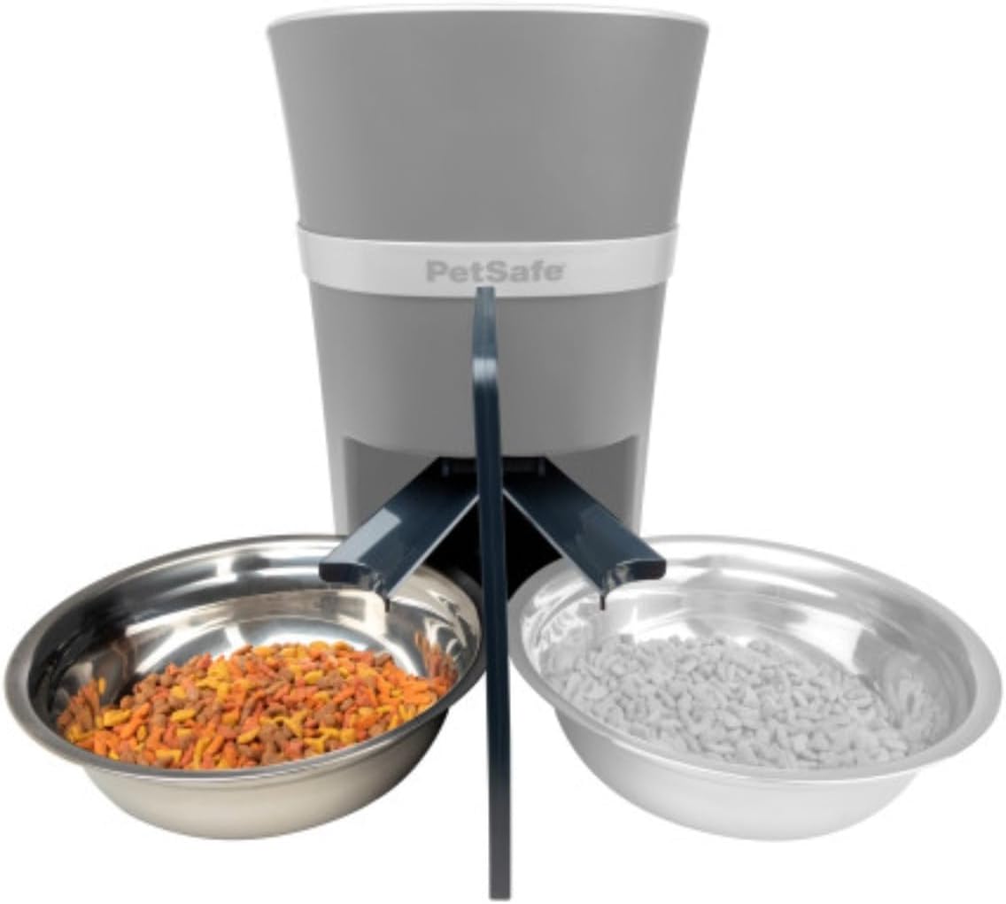 PetSafe 2-Pet Meal Splitter with Bowl - Designed for PetSafe Smart Feed and Healthy Pet Simply Feed Automatic Cat Feeder - No-Mess Food Dispensing - Includes Privacy Panel