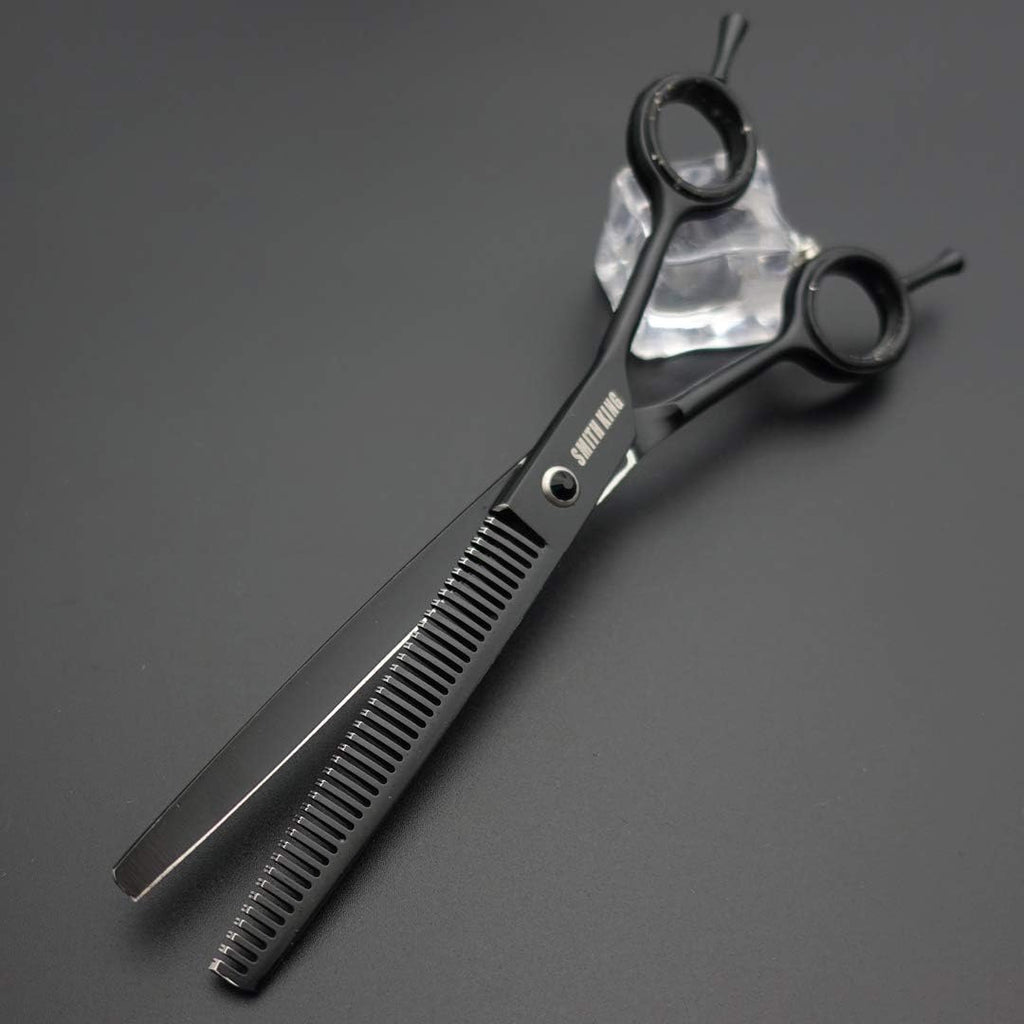 7.0 inches Professional Dog Grooming Scissors Set Straight & thinning & Curved & chunkers & comb 5pcs in 1 Set for left-handed & right handed Black