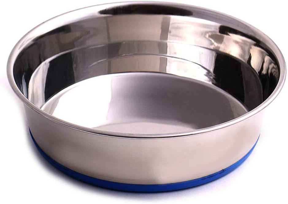 Max and Neo Heavyweight Non-Skid Rubber Bottom Stainless Steel Dog Bowl - We Donate a Bowl to a Dog Rescue For Every Bowl Sold (Large - 80oz - 9.5" Diameter) 
