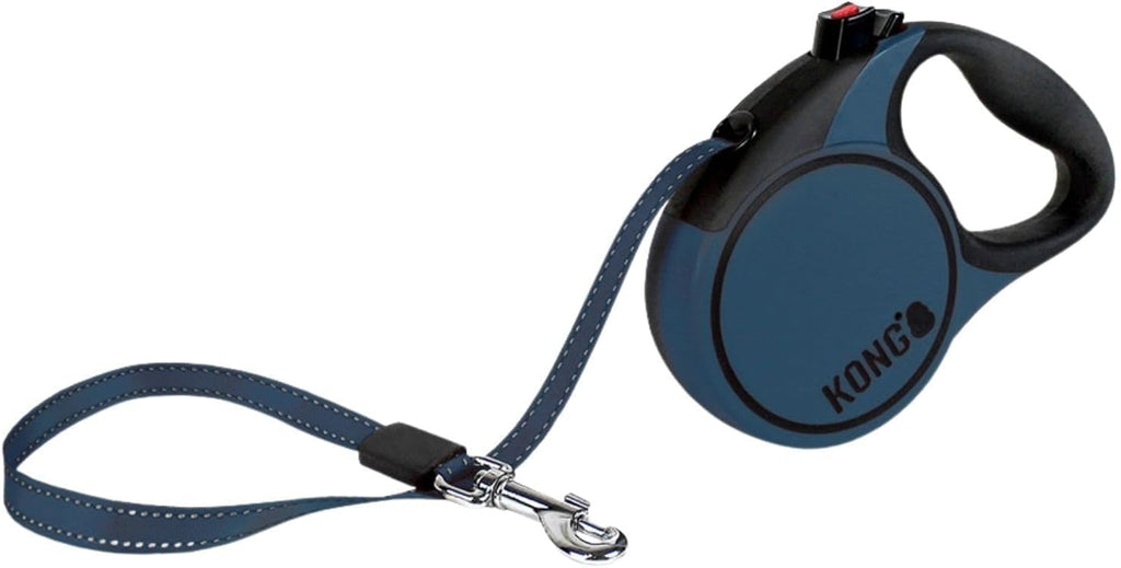 Alcott Kong Terrain Retractable Dog Leash, Large, Blue, 16' Long