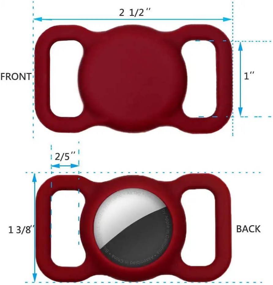 for AirTag Dog Collar Holder (WineRed&Midnight Blue)