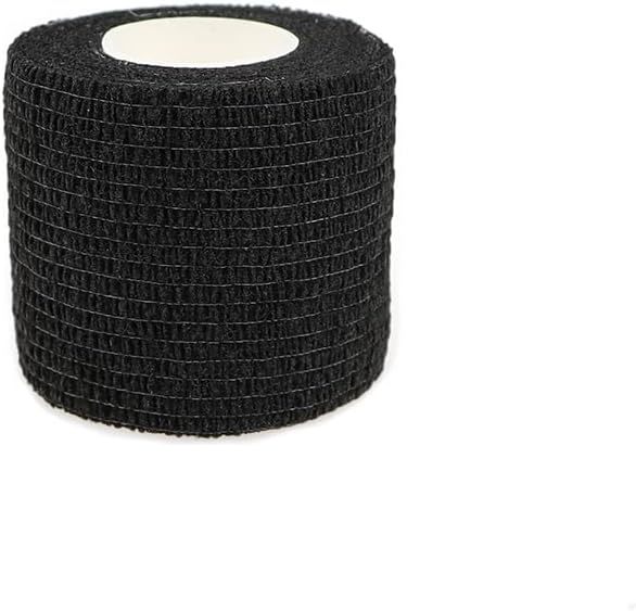 Self Adhesive Bandage Wrap Animal Cohesive Bandage Self Adherent Wrap First Aid Tape for Dogs Cats Horses Birds & Wrist Healing Ankle Sprain (2 Inch Black 12 Rolls)
