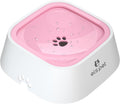 ELS PET Dog Water Bowl 1L, No Spill Travel, No Drip Slow Drink for Cats | Pink, No Spill Design, 35oz Capacity, Floating Disk, for Dogs, Cats, Crate and Car Travel, Dishwasher Safe, Slow Drinking