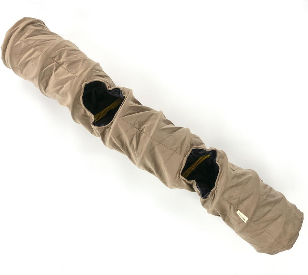 Velvet Fabric - Foldable/Collapsible - 140x25 cm (55.12x9.84 Inches) Cat Tunnel (Milky Brown)
