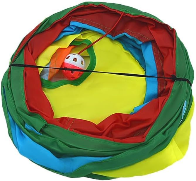 Cat Tunnel Tube Toy 3-Way Collapsible (Rainbow Y)
