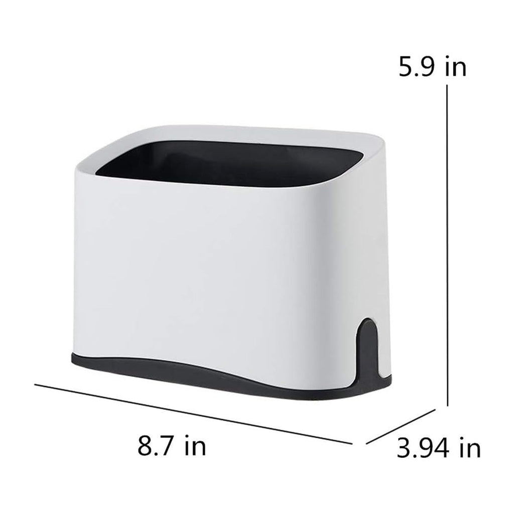 White Cat Litter Scoop Holder, Mini Trash Can with Lid