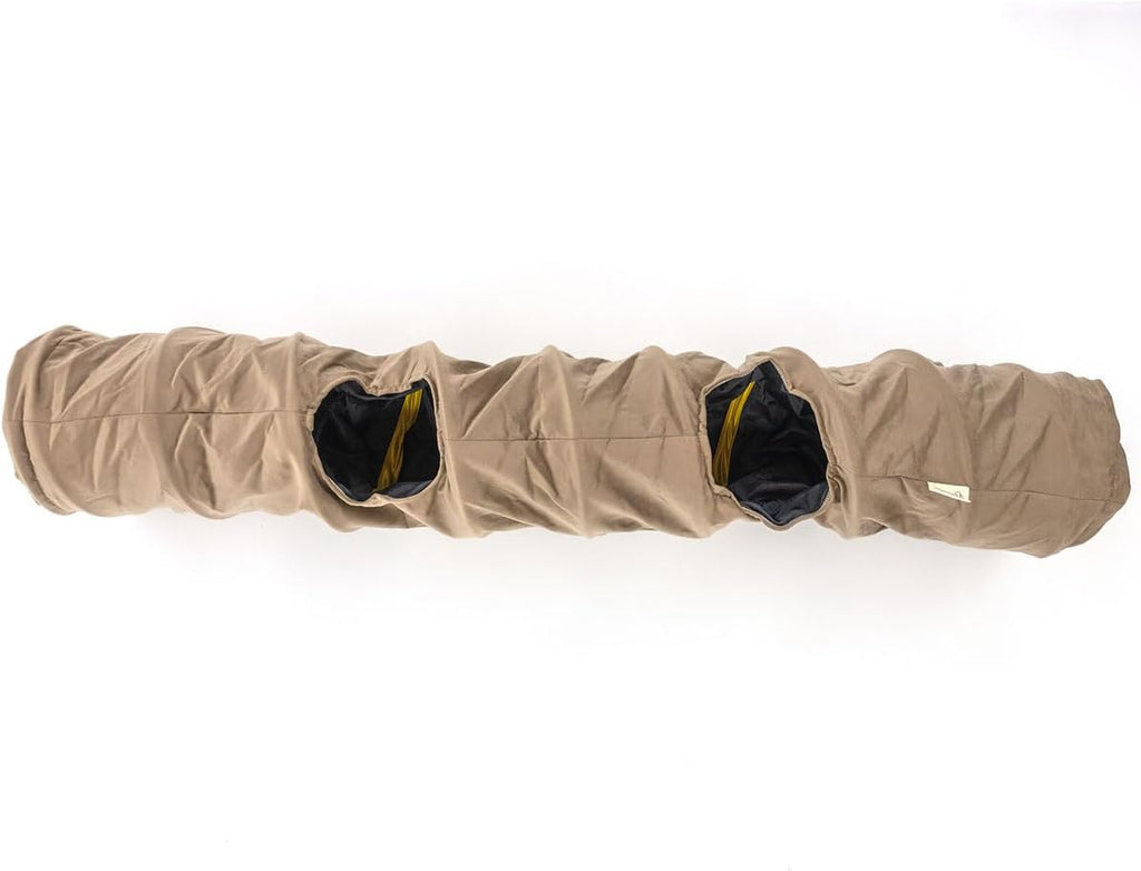 Velvet Fabric - Foldable/Collapsible - 140x25 cm (55.12x9.84 Inches) Cat Tunnel (Milky Brown)