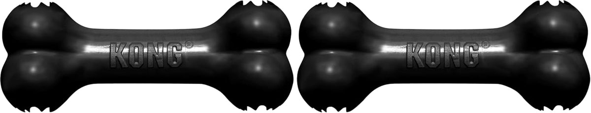KONG - Extreme Goodie Bone Most Durable Natural Rubber Dog Bone for Power Chewers - Black - for Medium Dogs (Pack of 2)