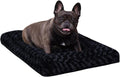 KSIIA Washable Dog Bed Small Dog Crate Bed Deluxe Plush Mat 23"x18" Black