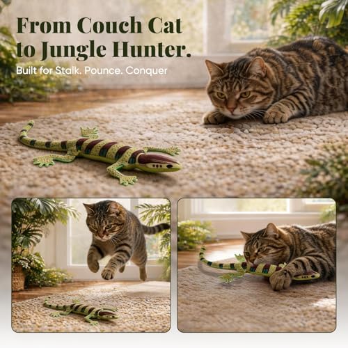 CiyvoLyeen Plush Lizard Catnip Toys for Indoor Cats 4 Pack | Interactive Lizard Cat Chew Kicker Toys, Boredom Relief, Soft Durable Plush with Catnip, Funny Gift for Cat Lovers & Kitten
