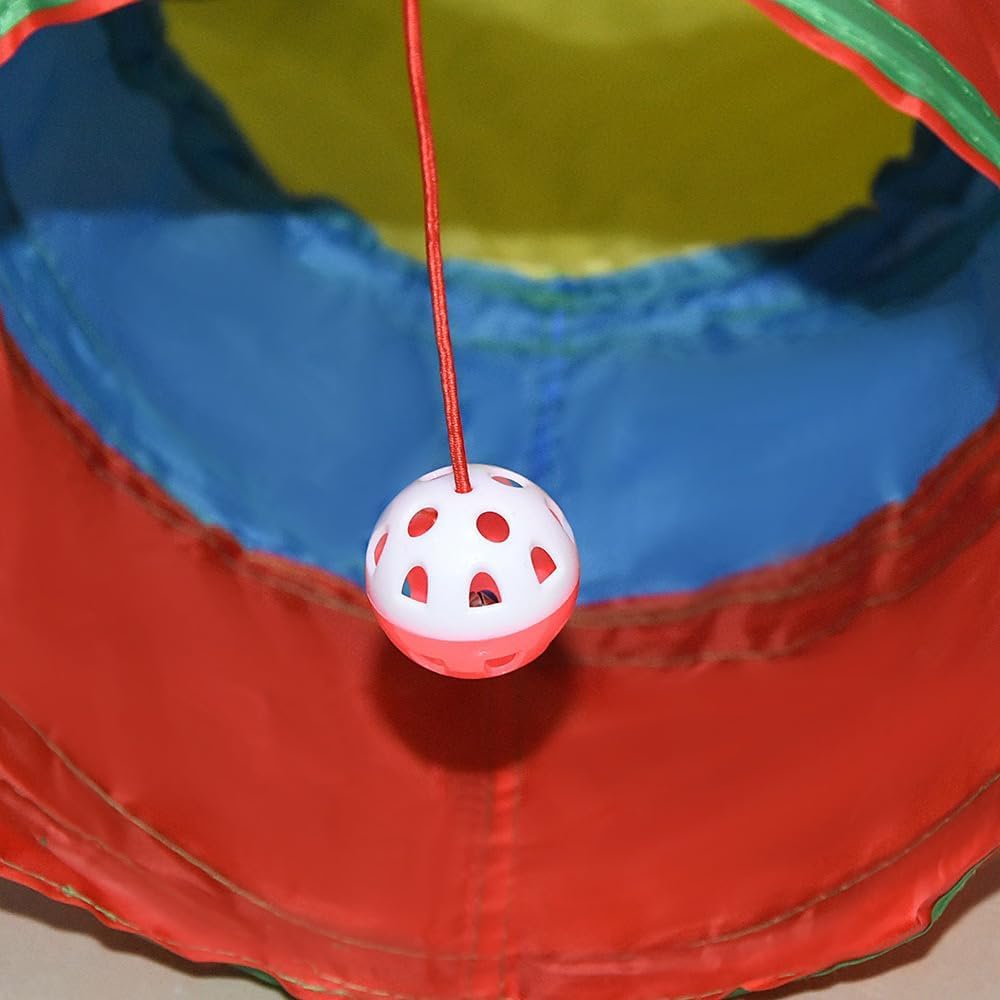 Cat Tunnel Tube Toy 3-Way Collapsible (Rainbow Y)