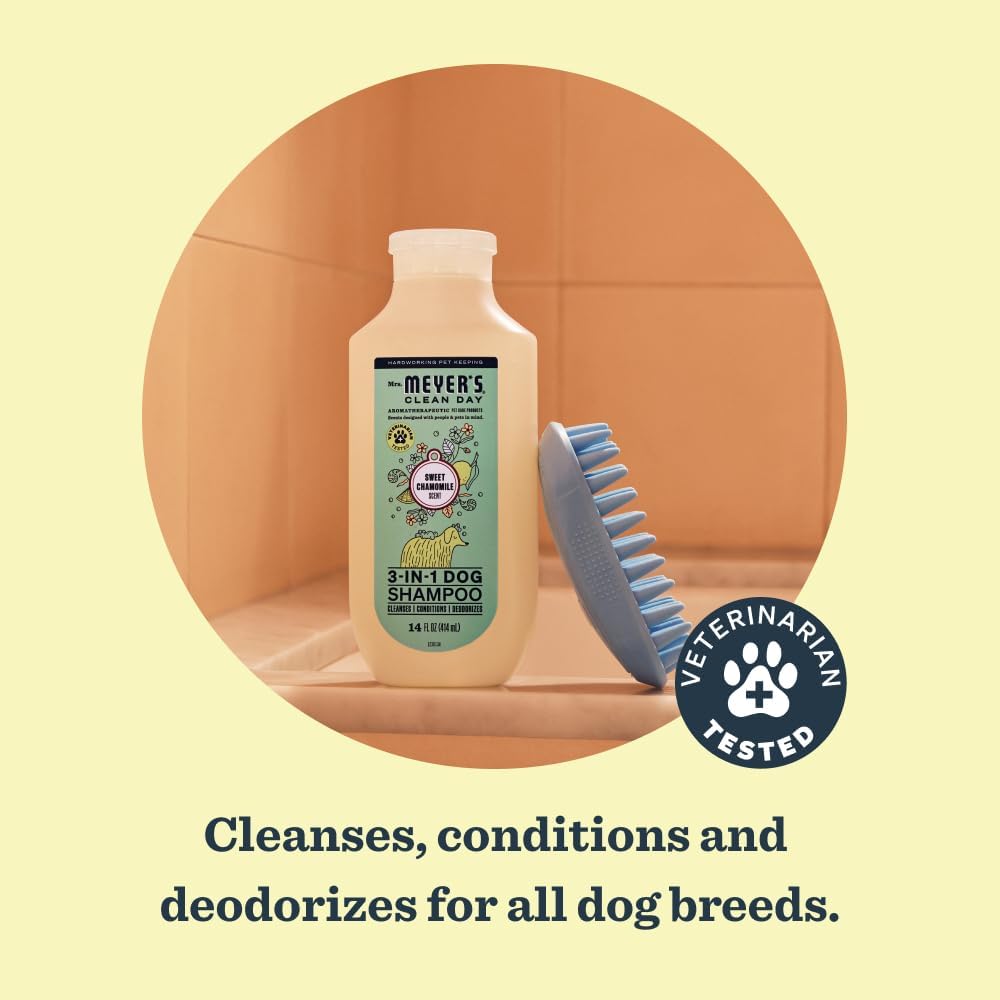 MRS. MEYER'S Clean Day 3 in 1 Dog Shampoo, Sweet Chamomile Scent, 14oz (Pack of 3)