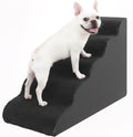 Oiilores Dog Stairs for Medium Dogs 22" H, 5-Step Dog Steps Ramp for High Beds and Couch with Anti-Slip Washable Cover and Durable High Density Foam, Grey