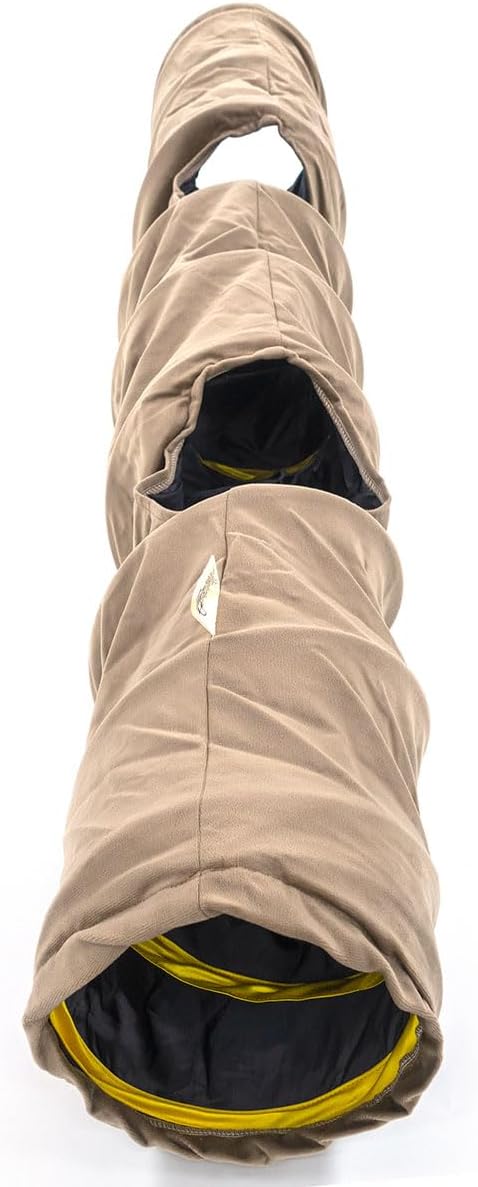 Velvet Fabric - Foldable/Collapsible - 140x25 cm (55.12x9.84 Inches) Cat Tunnel (Milky Brown)