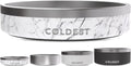Coldest Dog Bowl - Anti Rust Metal, Non Slip, 3 Layers Insulated Stainless Steel Dog Bowls - Spill Proof & Heavy Duty - Water Bowl for Dogs, Cats & Pets, Dish Washer Safe (21 oz, Carrara Marble)