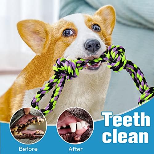 UPSKY Dog Rope Toys 2 Nearly Indestructible Dog Toys, Dog Toy for Medium to Large Breed, Dental Cleaning Chew Toys, Dog Tug Toy for Boredom, Dog Teething Toys, Dog Rope Toy for Aggressive Chewers | Indestructible Pet Toys, Natural Cotton, Dog Tug Toys ...
