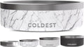 Coldest Dog Bowl - Anti Rust Metal & Non Slip Dog Bowls Large, Spill Proof Heavy Duty 3 Layers Insulated Dog Bowl - Food and Water Bowl for Dogs, Cats & Pets, Dishwasher Safe (42 oz, Carrara Marble)