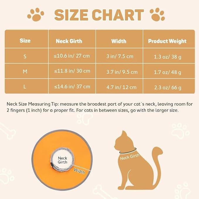 Avont Lightweight Waterproof Foldable Cone, Soft E-Collar - S Orange