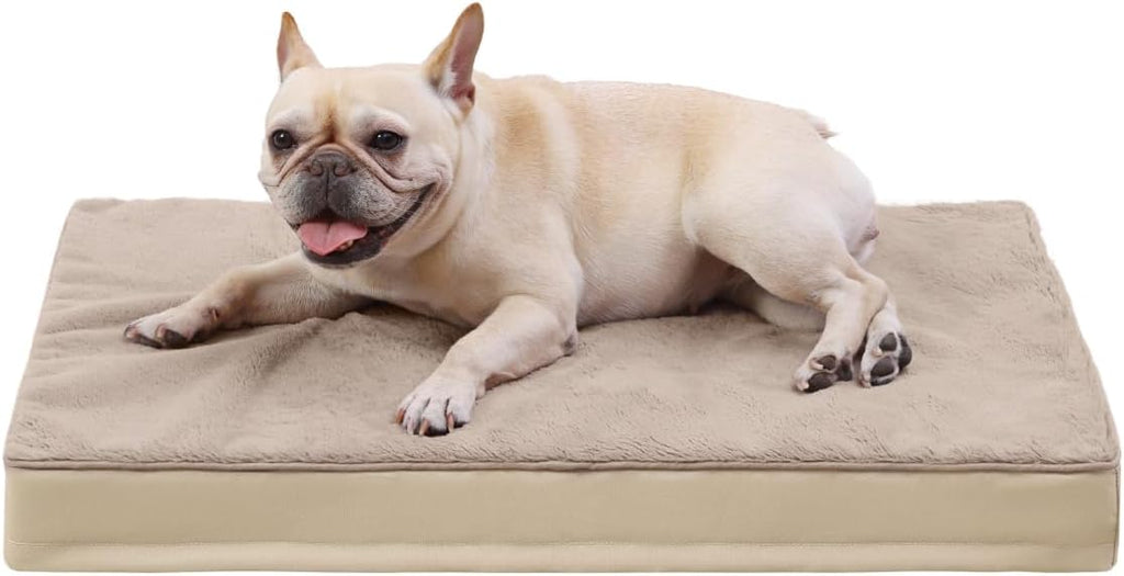 KSIIA Orthopedic Dog Bed for Medium Dogs with Waterproof Lining,Khaki,29x18