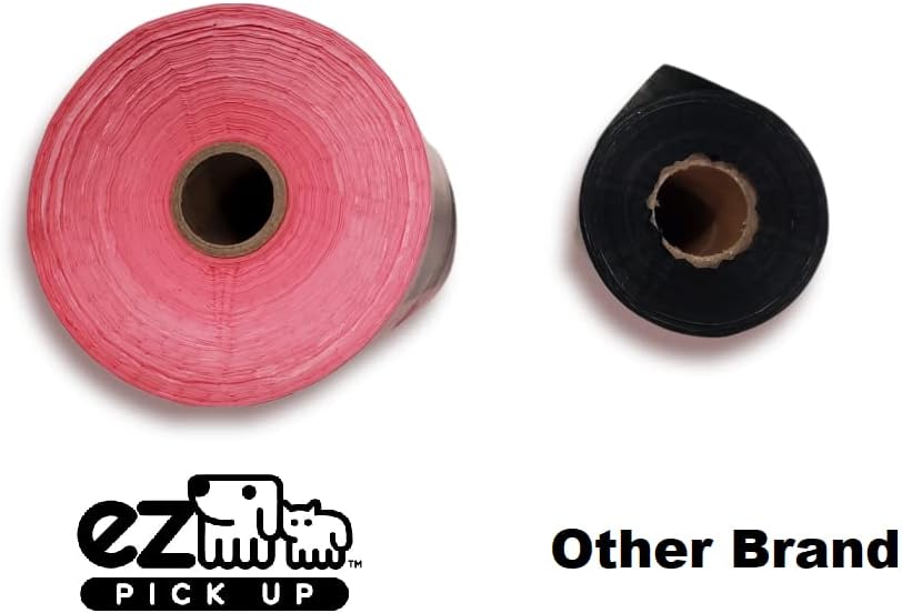 1000 Pet Waste Disposal Dog Poop Bags EZ Pick Up Bag | pink, large size 8"x13", doggy clean up poopy training bags