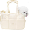 ONECUTE Dog Purse Carrier for Small Dogs Rabbit cat with Large Pockets, Cotton Bag, Dog Carrier Soft Sided, Collapsible Travel Puppy Carrier (Beige Breathable, 13.6" L x 6.5" W x 10.0" H)