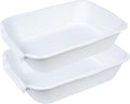 Extra Large Low Entry ABS Cat Litter Box, White, 20" L x 15.5" W, 2 Pack